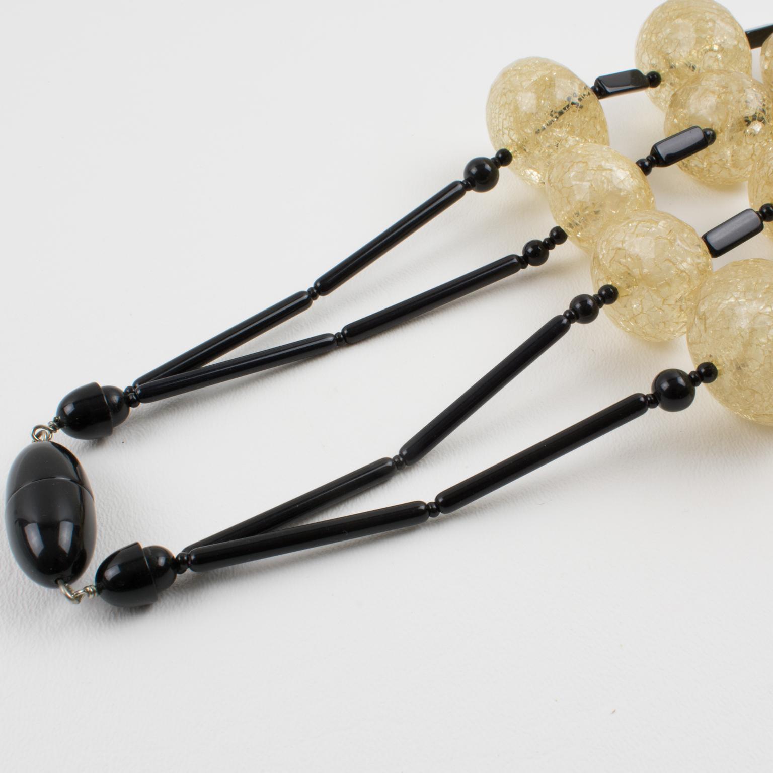 Angela Caputi Choker Necklace Champagne Fractal Resin Beads 1