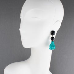 Angela Caputi Clip-Ohrringe mit Buddha aus Türkisharz