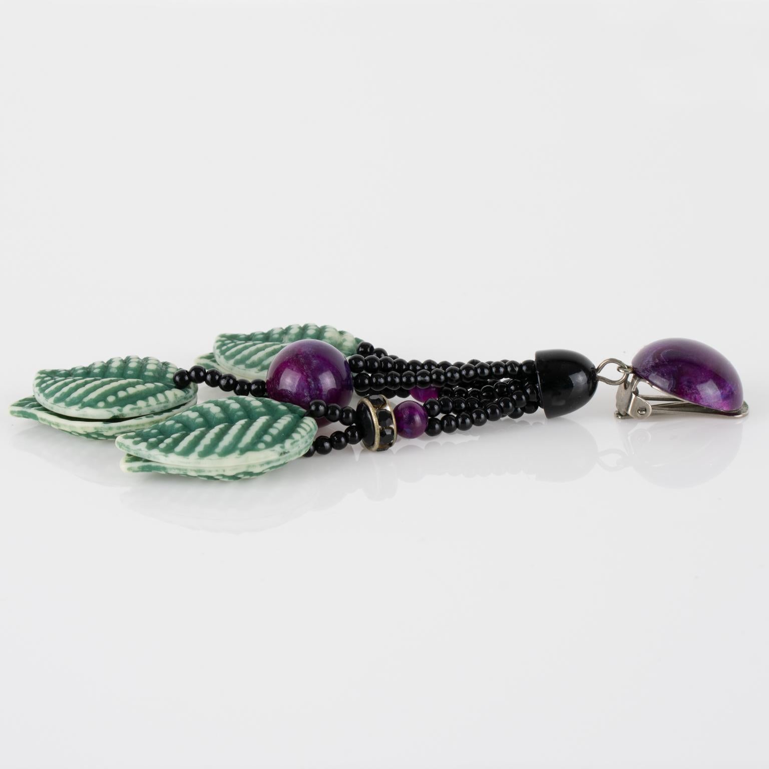 Angela Caputi Orecchini a clip in resina a penzoloni Greene & Greene Design/One in vendita 1