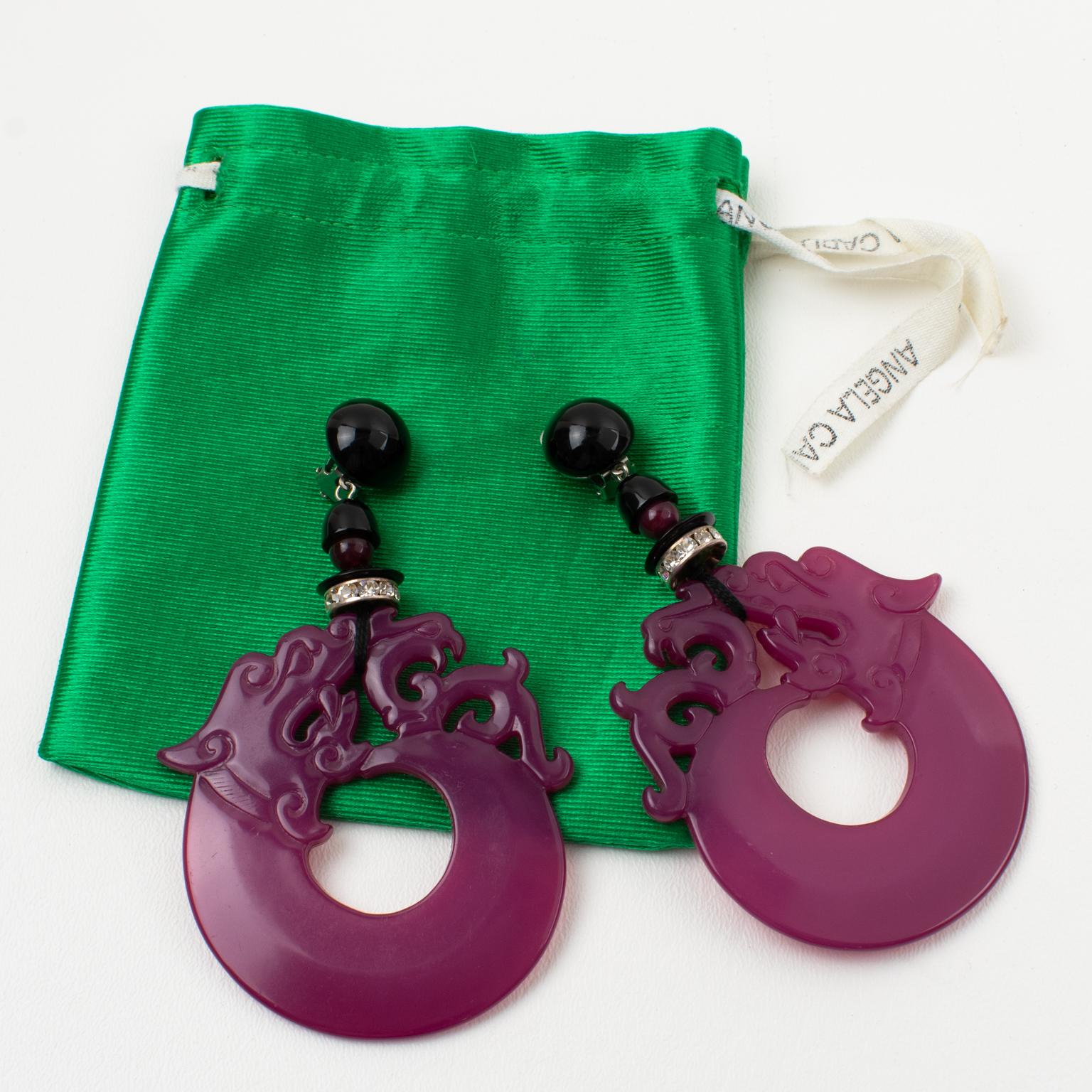 purple dragon earrings