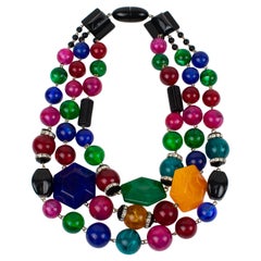 Angela Caputi Fruit Salad Multicolor Resin Multi-Strand Choker Necklace