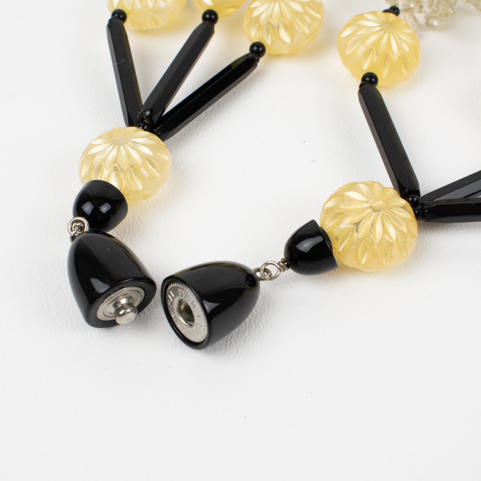 Angela Caputi Gold Glitter and Black Resin Choker Necklace 3