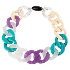 Angela Caputi Italy Choker Necklace Massive Multicolor Resin Chain