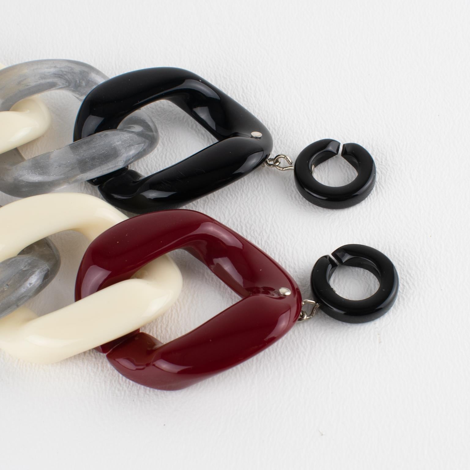 Angela Caputi Italien Choker Halskette Massiv Silber, Schwarz, Rot Harz Kette im Angebot 5