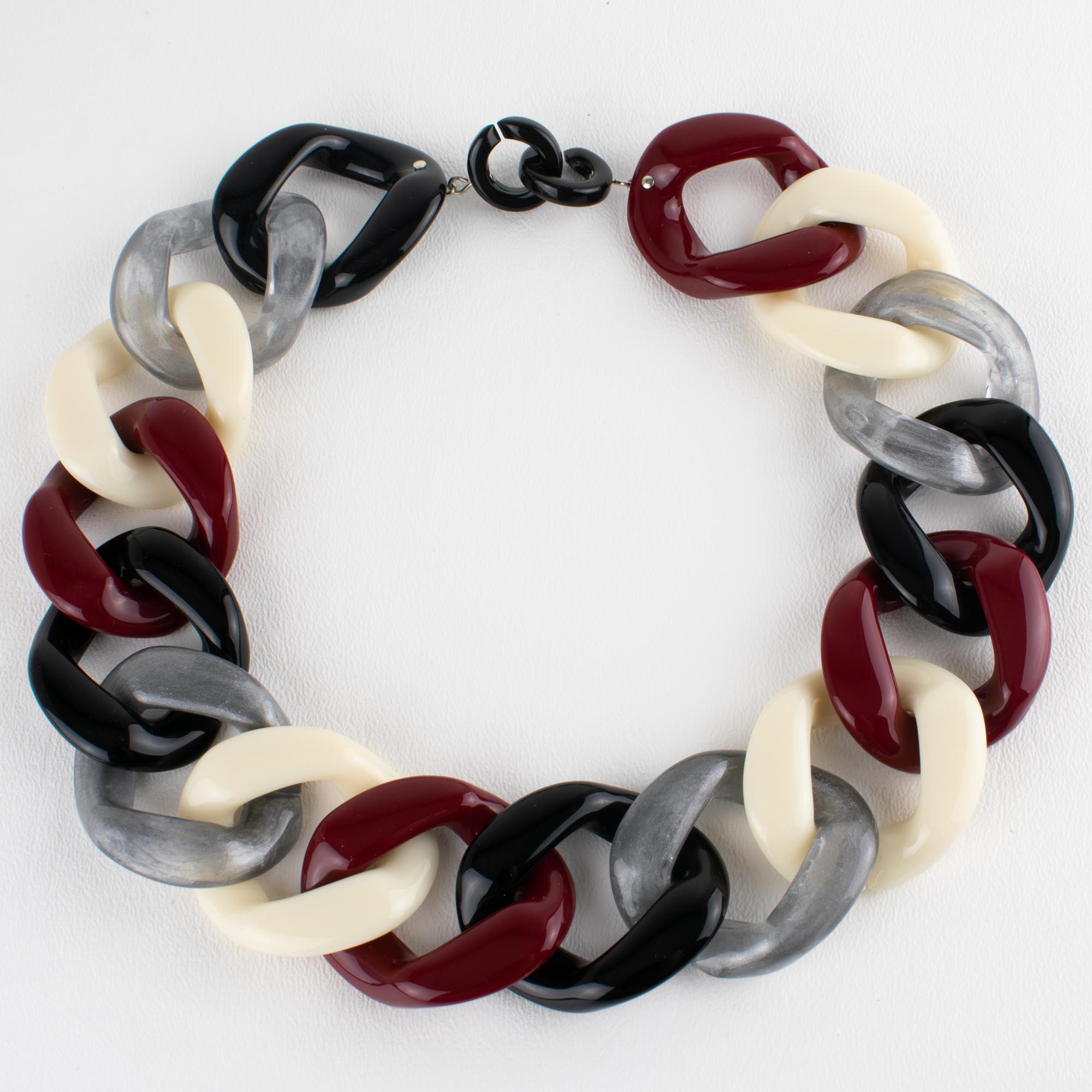 Angela Caputi Italien Choker Halskette Massiv Silber, Schwarz, Rot Harz Kette für Damen oder Herren im Angebot