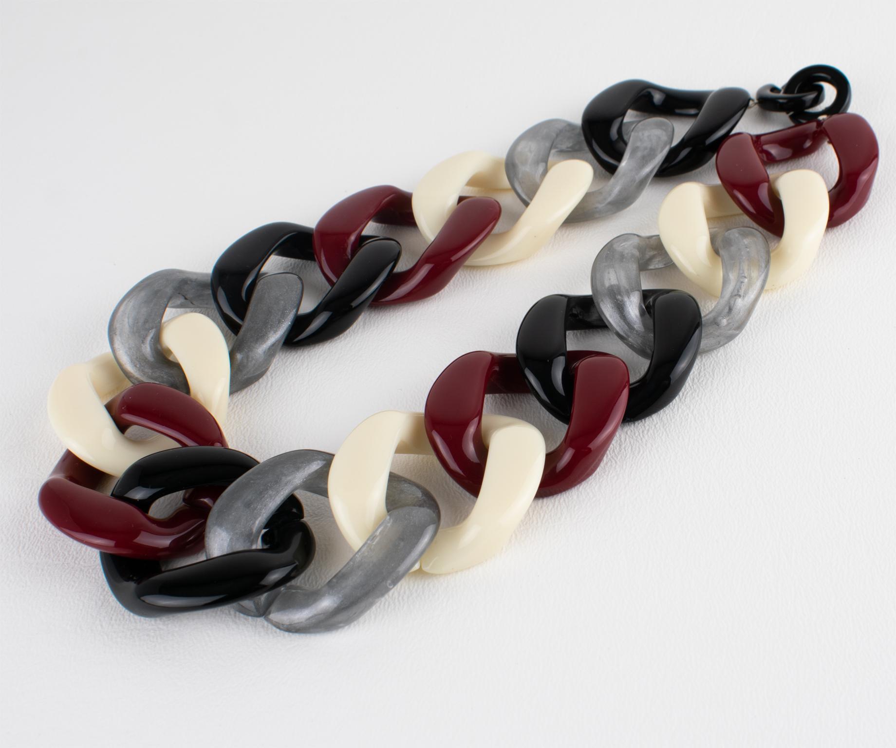 Angela Caputi Italien Choker Halskette Massiv Silber, Schwarz, Rot Harz Kette im Angebot 2