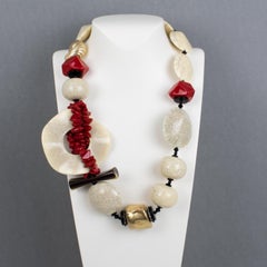 Angela Caputi Japanese Inspiration Resin Choker Necklace with Faux-Ceramic Beads