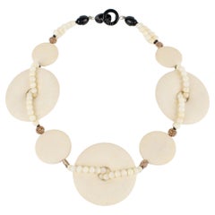 Angela Caputi Modernist Choker Halskette Travertin-ähnliches Kunstharz-Design