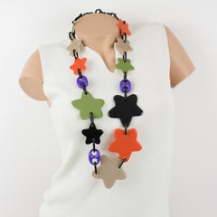 Angela Caputi Multicolor Resin Stars Long Necklace