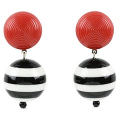 Angela Caputi Nautical Dangle Resin Clip Earrings