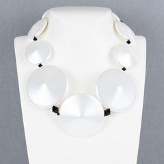 Angela Caputi Pearlized White and Black Resin Necklace
