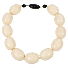 Angela Caputi Pink-Ivory Resin Choker Necklace