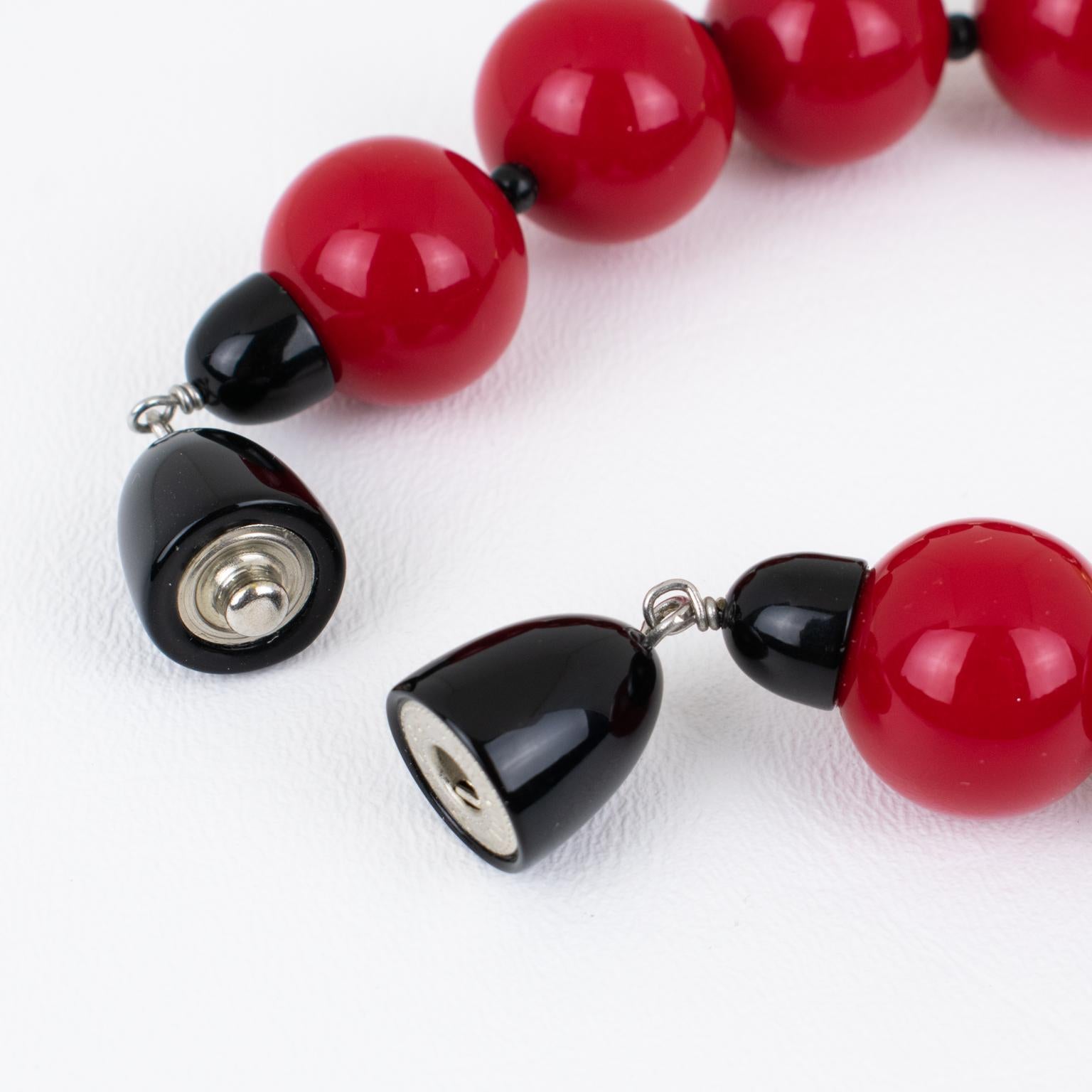 Angela Caputi Red and Gold Resin Choker Necklace For Sale 4