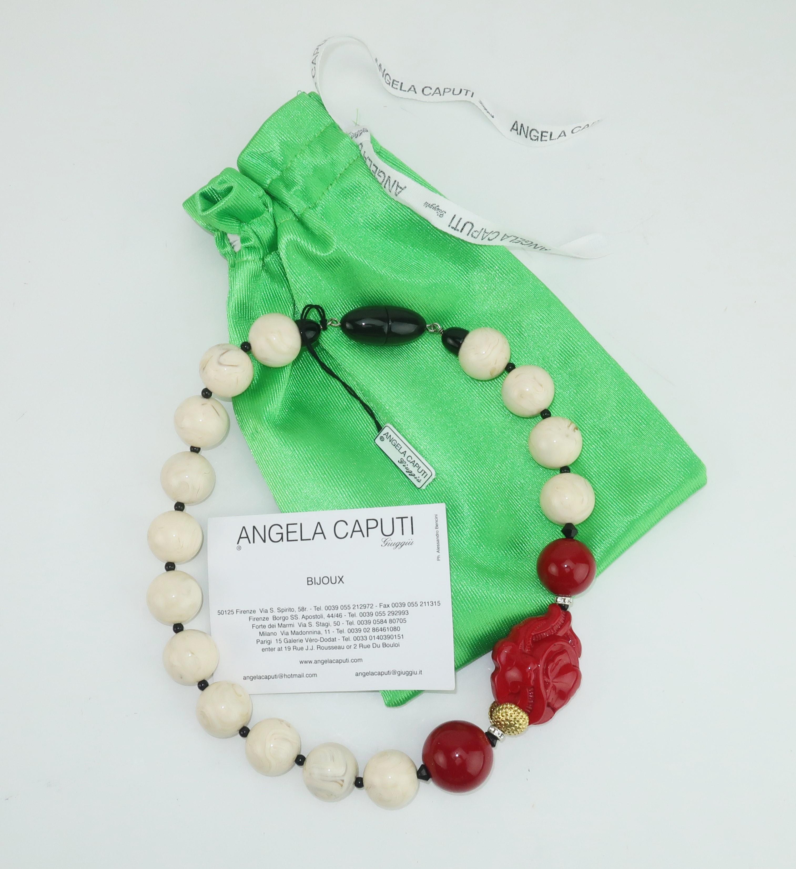 Women's Angela Caputi Resin Bead Asian Inspired Necklace