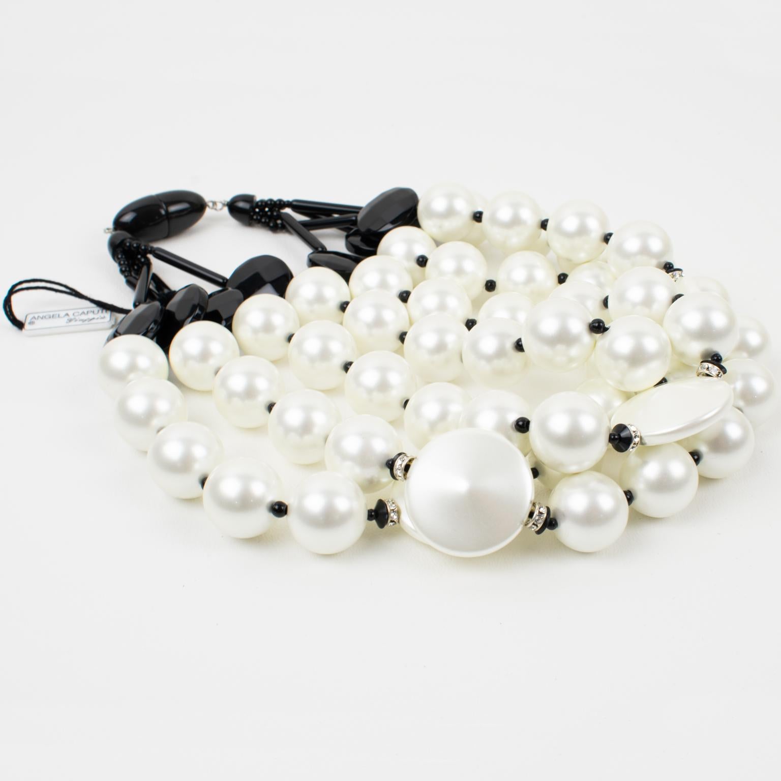 Women's or Men's Angela Caputi Italy Faux-Pearl Multi-Strand Necklace