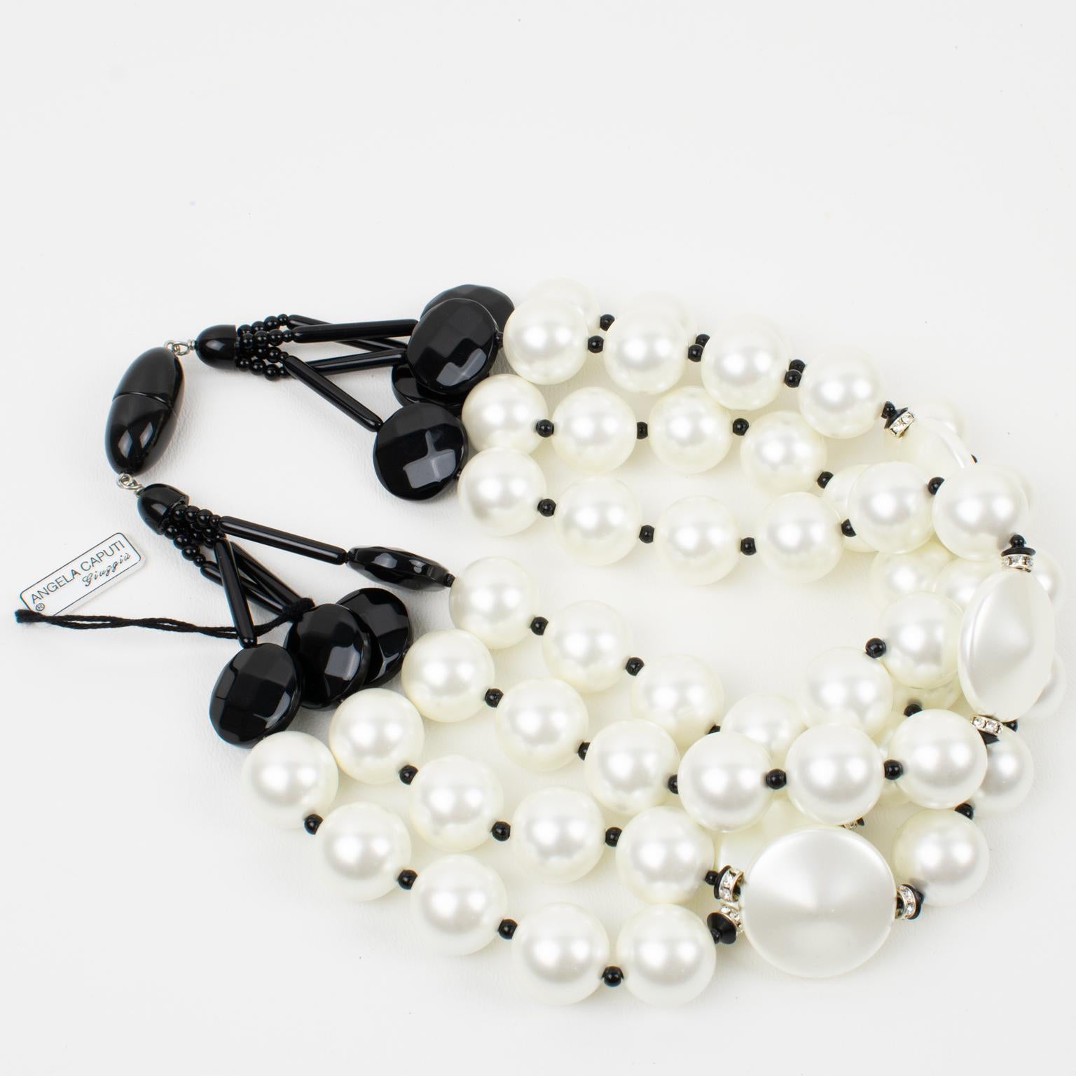 Angela Caputi Italy Faux-Pearl Multi-Strand Necklace 1