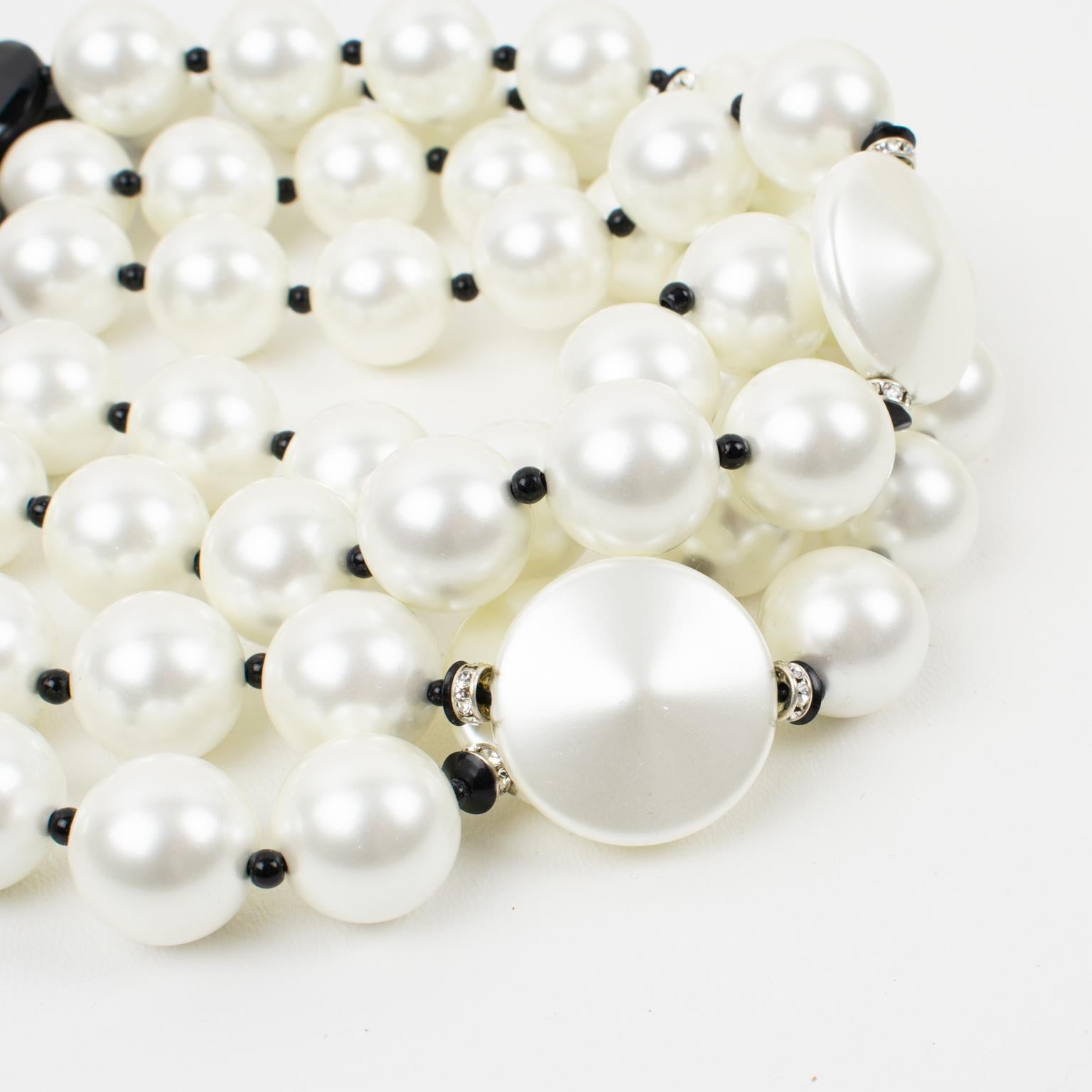 Angela Caputi Italy Faux-Pearl Multi-Strand Necklace 2