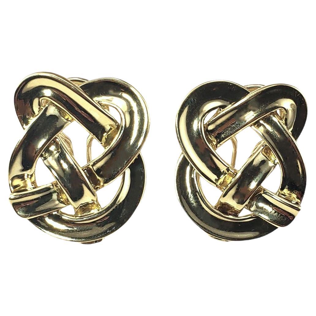 Angela Cummings Pendientes de clip de pretzel de oro amarillo de 18 quilates #15244 en venta