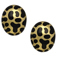 Orecchini di Angela Cummings in oro 18 ct e giada nera, circa anni '80