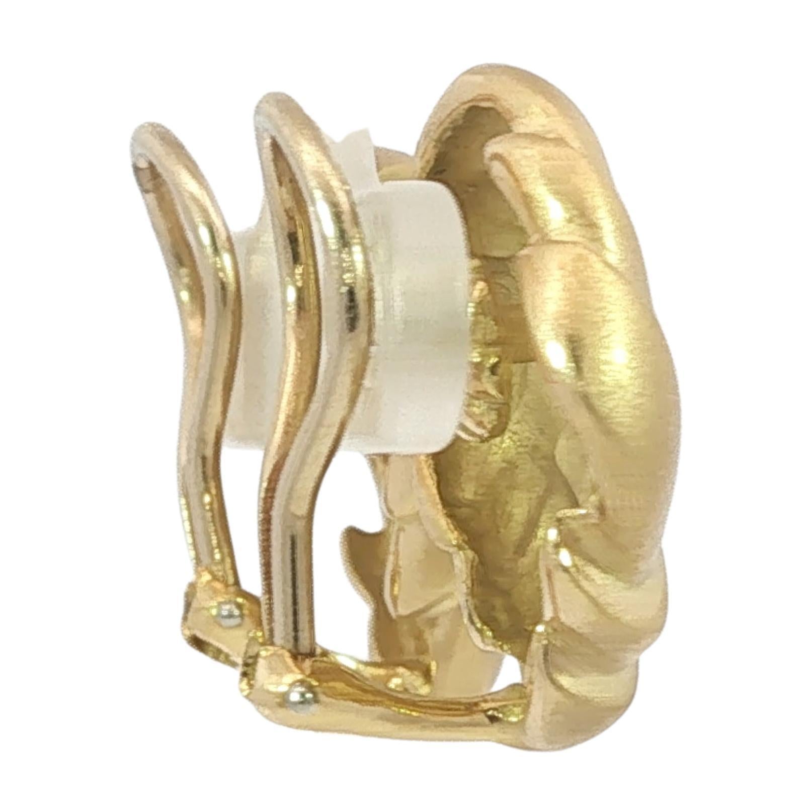 Angela Cummings 18K Earrings 1986 Woven Matted Finish Yellow Gold Clip Ons in vendita 6