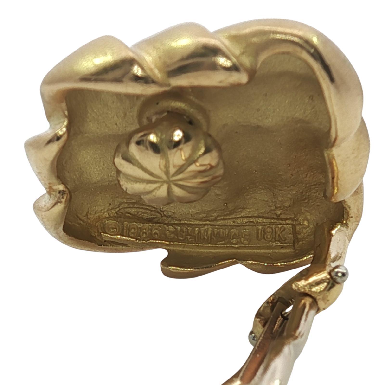 Angela Cummings 18K Earrings 1986 Woven Matted Finish Yellow Gold Clip Ons in vendita 8