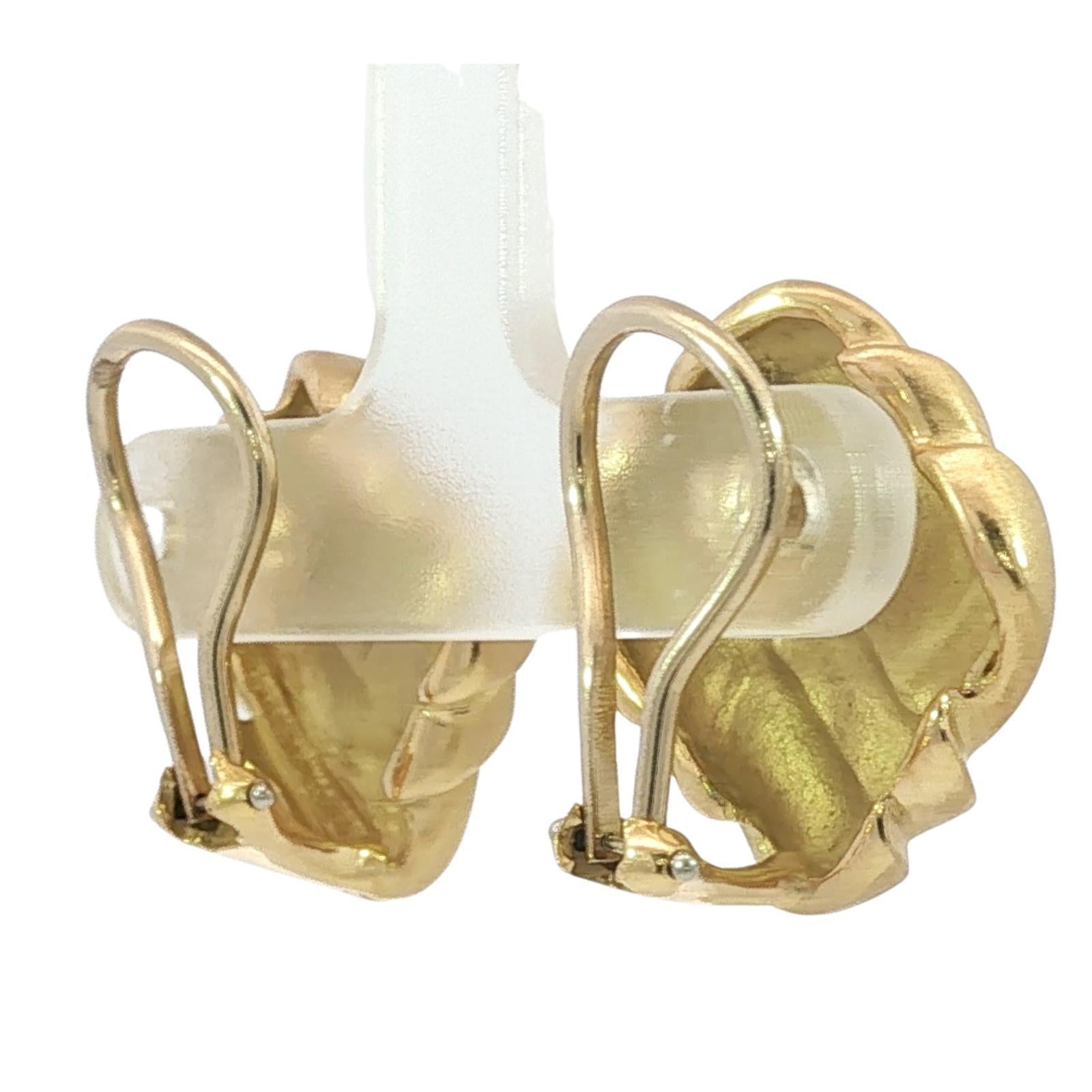 Angela Cummings 18K Earrings 1986 Woven Matted Finish Yellow Gold Clip Ons in vendita 3