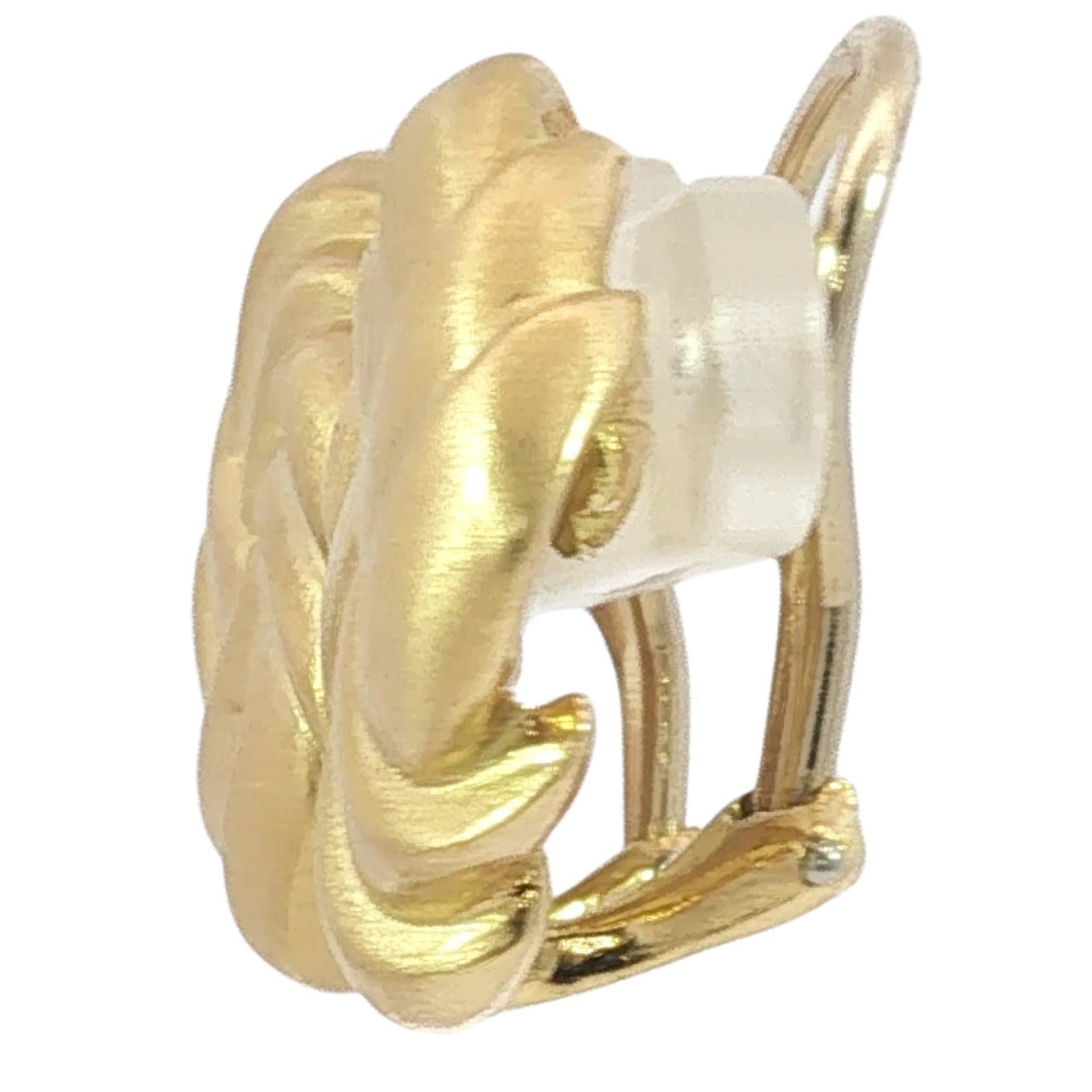 Angela Cummings 18K Earrings 1986 Woven Matted Finish Yellow Gold Clip Ons in vendita 5