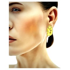 Angela Cummings 18K Fine Yellow Gold Vintage Earrings, circa 1989.
