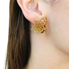 Angela Cummings 18k Gold Butterfly Earrings Vintage Designer Jewelry