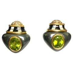 Angela Cummings 18K Peridot Hämatit-Diamant-Ohrringe