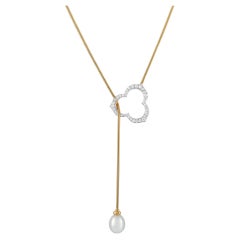 Angela Cummings 18K Yellow Gold Diamond and Pearl Lariat Necklace AC04-051926
