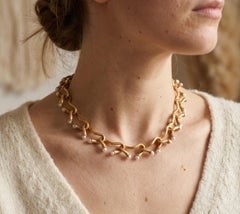 Angela Cummings 18K Yellow Gold Pearl Collar Necklace 30 Pearls