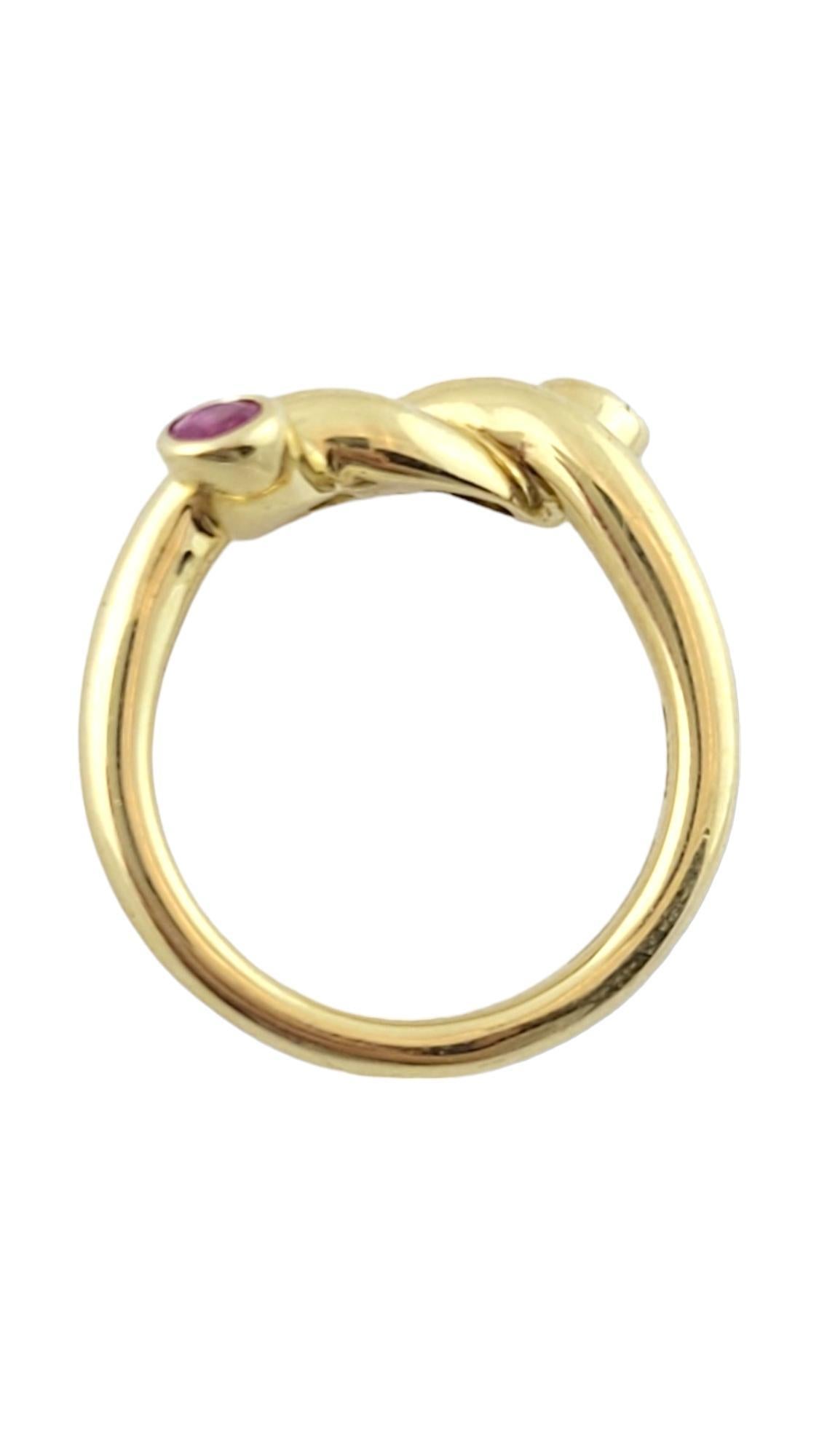 Round Cut Angela Cummings 18K Yellow Gold Ruby & Sapphire Ring Size 5.25 #16171
