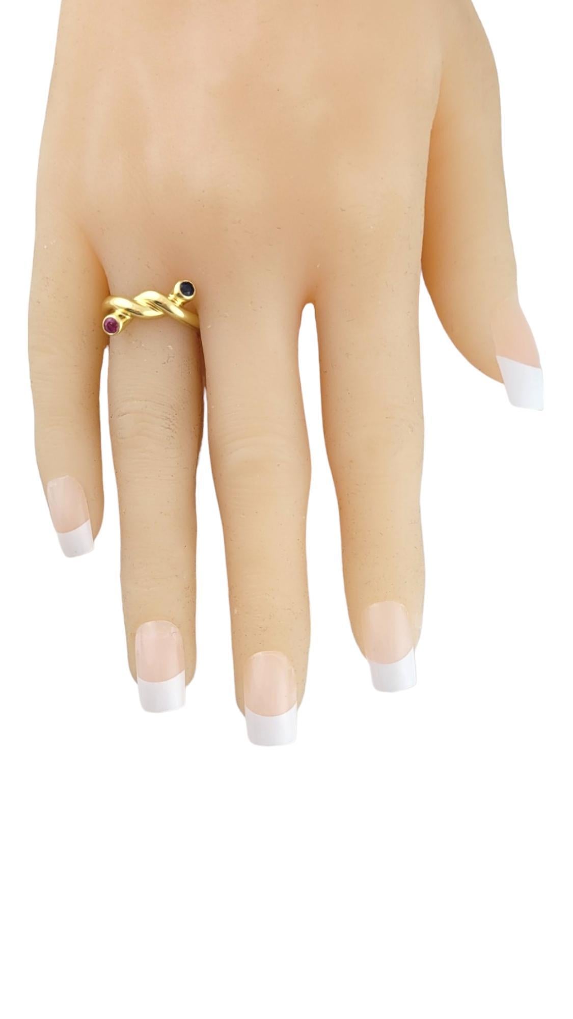 Angela Cummings 18K Yellow Gold Ruby & Sapphire Ring Size 5.25 #16171 1