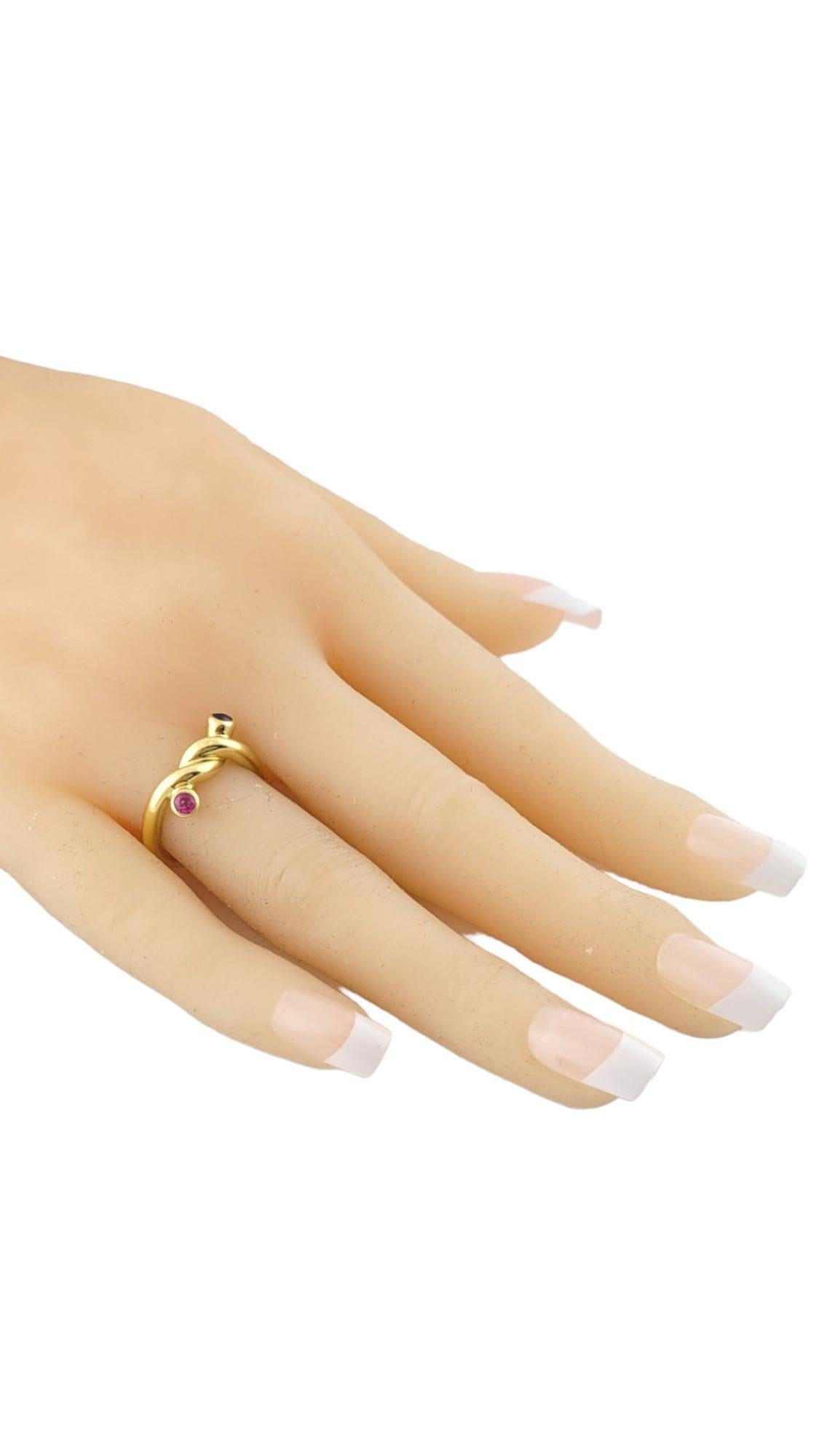 Angela Cummings 18K Yellow Gold Ruby & Sapphire Ring Size 5.25 #16171 2
