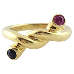 Angela Cummings 18K Yellow Gold Ruby & Sapphire Ring Size 5.25 #16171