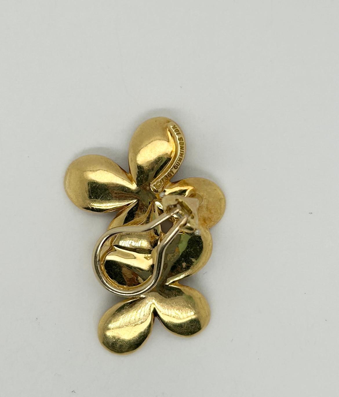 De las mujeres Angela Cummings Pendientes de clip Flor YG 18k en venta
