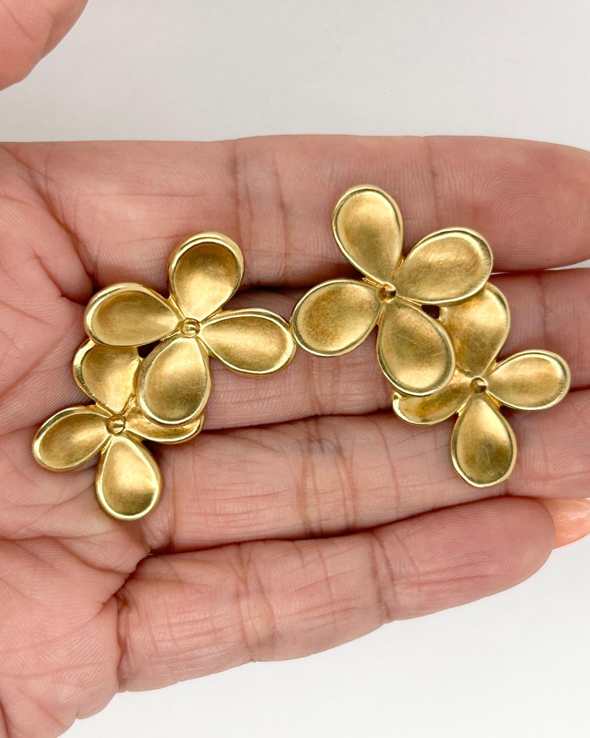 Angela Cummings Pendientes de clip Flor YG 18k en venta 1