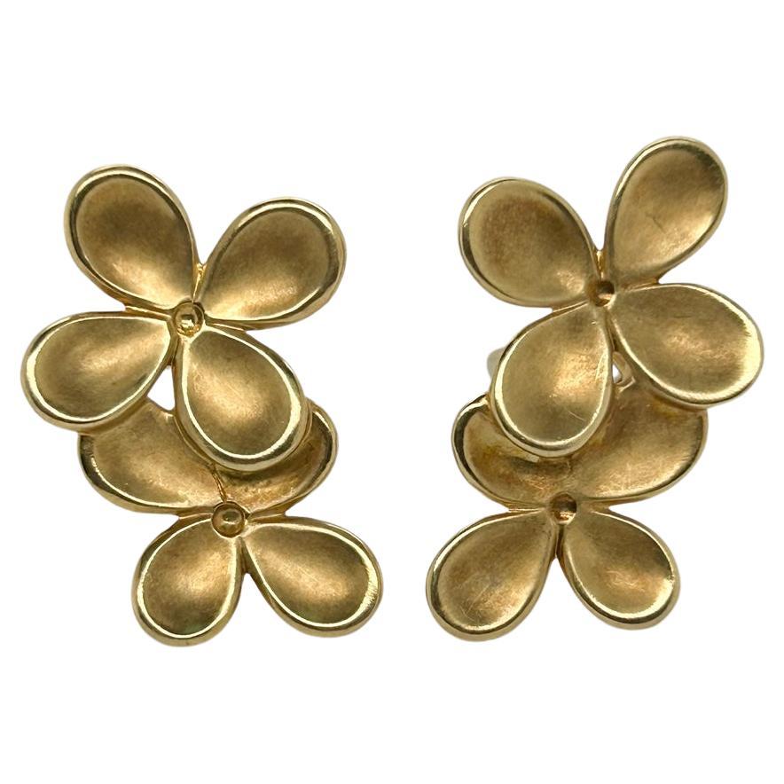 Angela Cummings Pendientes de clip Flor YG 18k