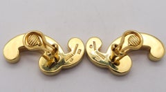 ANGELA CUMMINGS 1980 Free Forms White Nacre Clips-On Earrings 18Kt Yellow Gold
