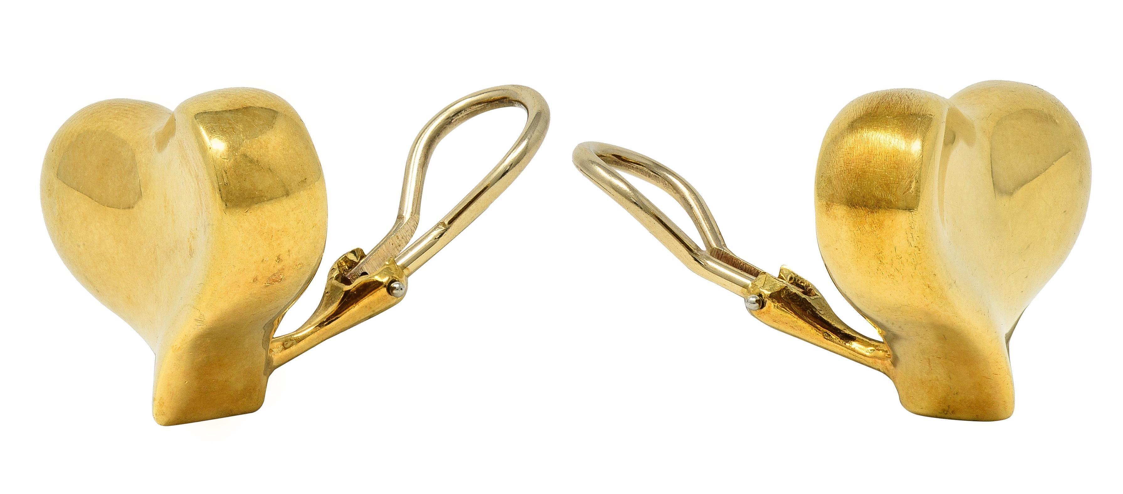 Angela Cummings 1983 18 Karat Gelbgold Vintage Herz-Ohr-Clip-Ohrringe für Damen oder Herren im Angebot