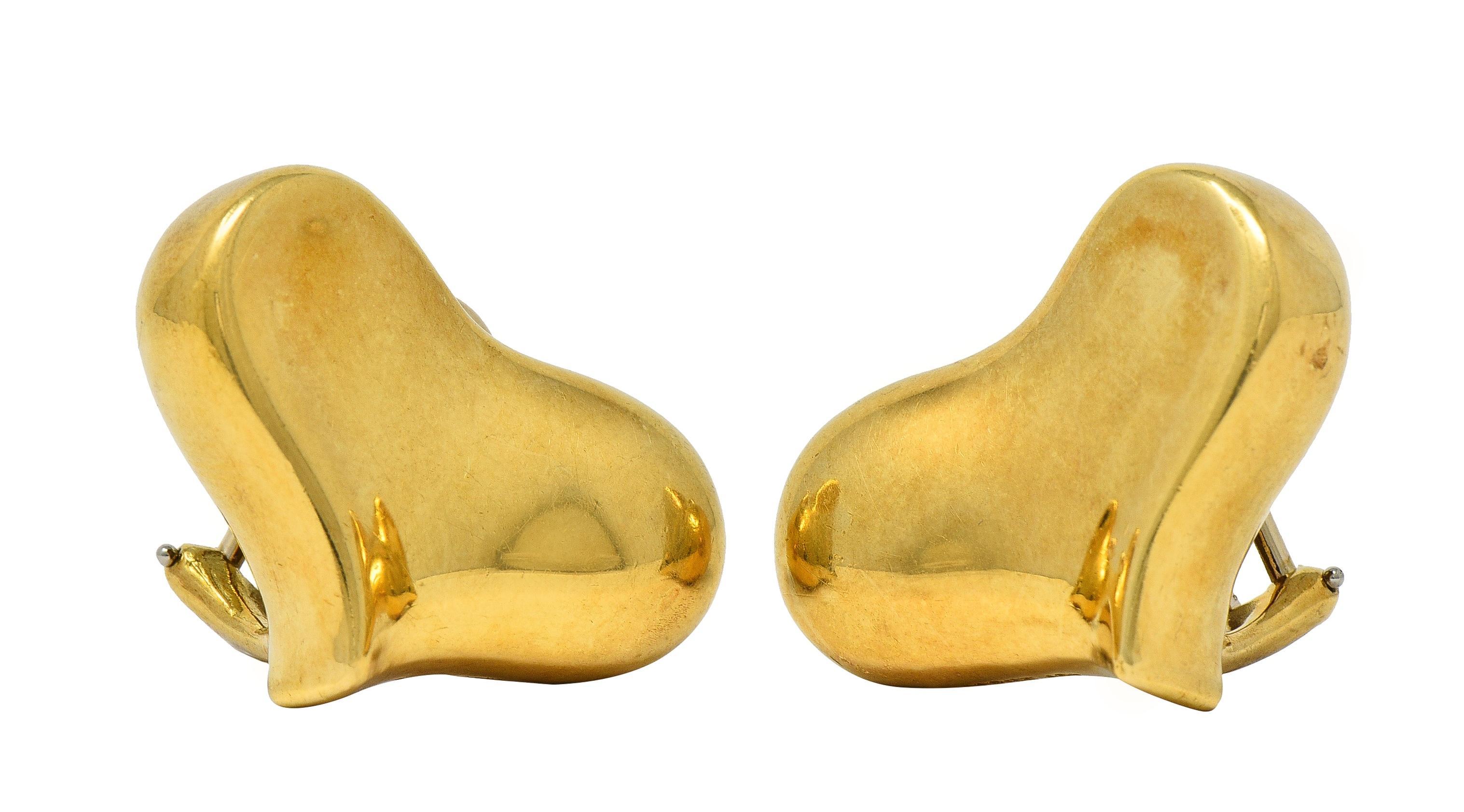 Angela Cummings 1983 18 Karat Gelbgold Vintage Herz-Ohr-Clip-Ohrringe im Angebot 2