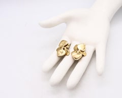 Angela Cummings 1984 New York Orchids Flowers Clips Earrings in 18Kt Yellow Gold