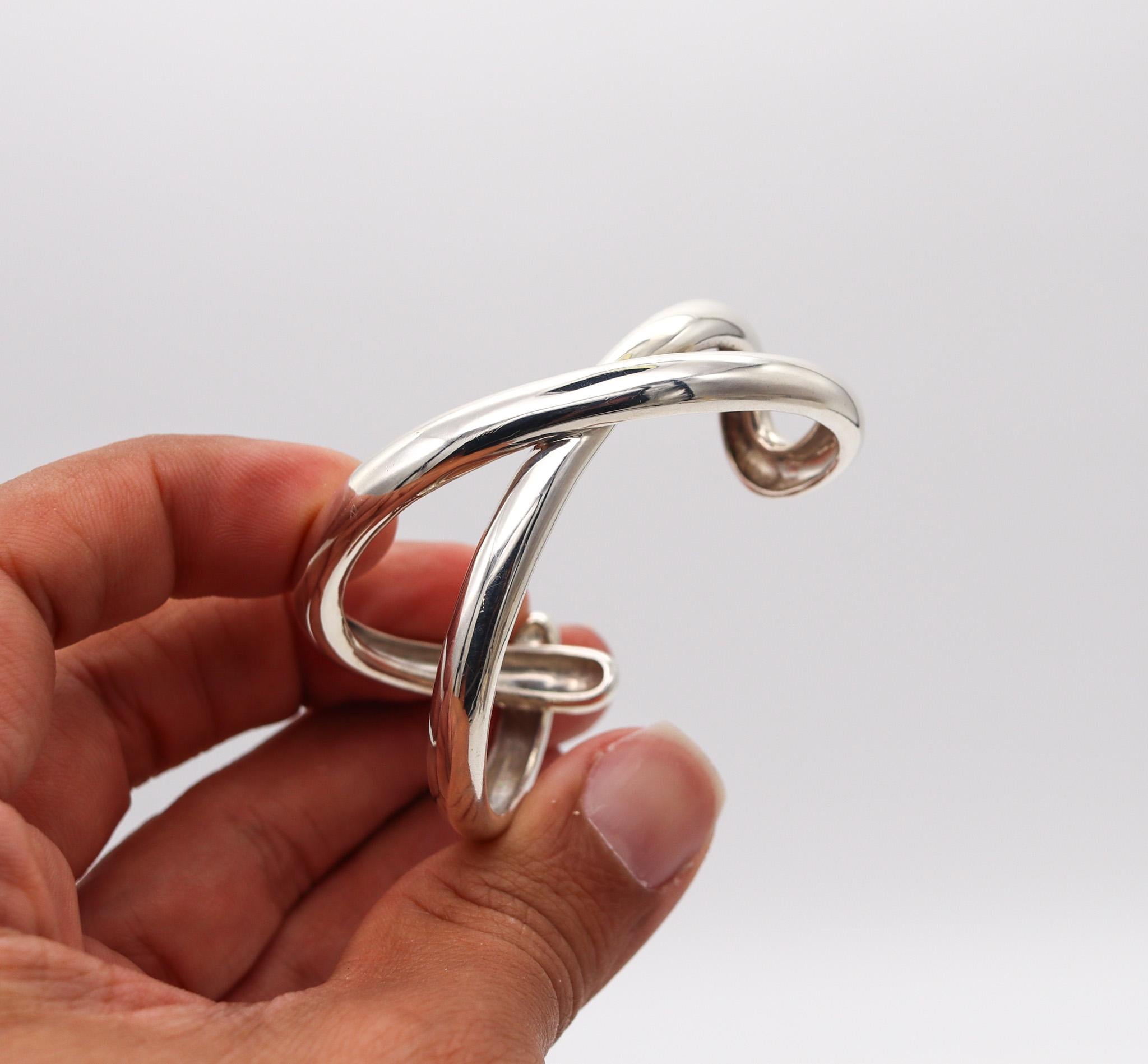 Angela Cummings 1984 Studio Crossover Sculptural Bracelet In 925 Sterling Silver 1