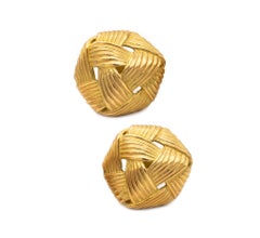 Angela Cummings 1984 Studio Textured Wrapped Earrings in Solid 18Kt Yellow Gold