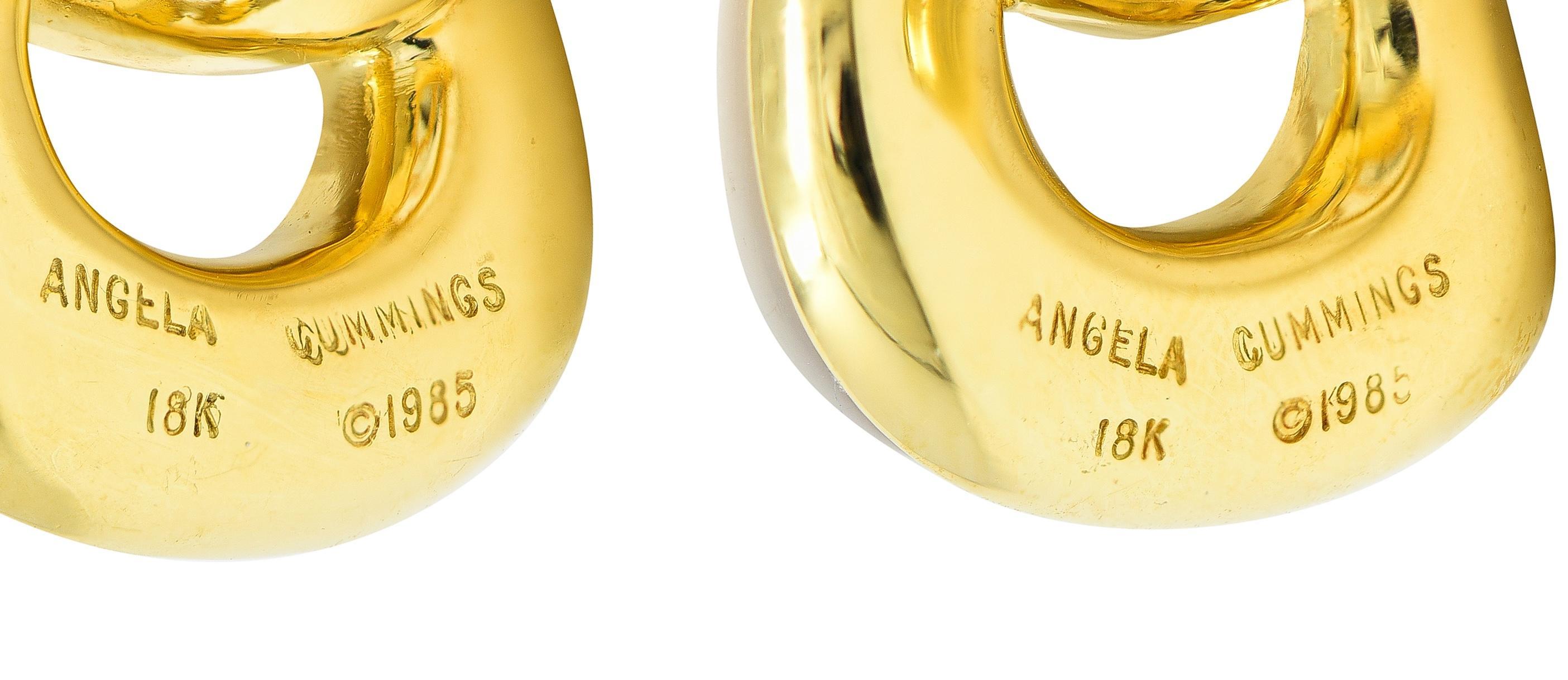 Donna Angela Cummings 1985 Orecchini con Madreperla in oro giallo 18 carati A Link in vendita