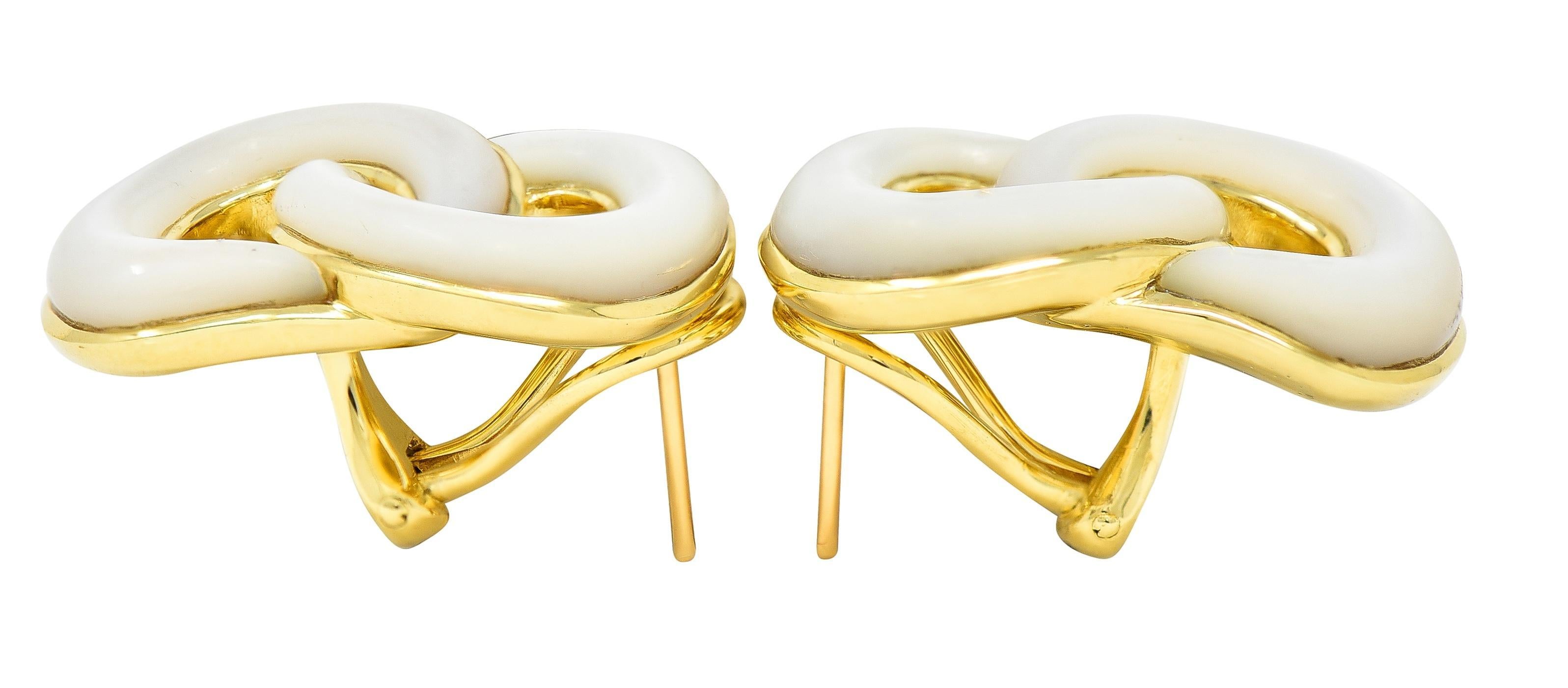 Angela Cummings 1985 Orecchini con Madreperla in oro giallo 18 carati A Link in vendita 1