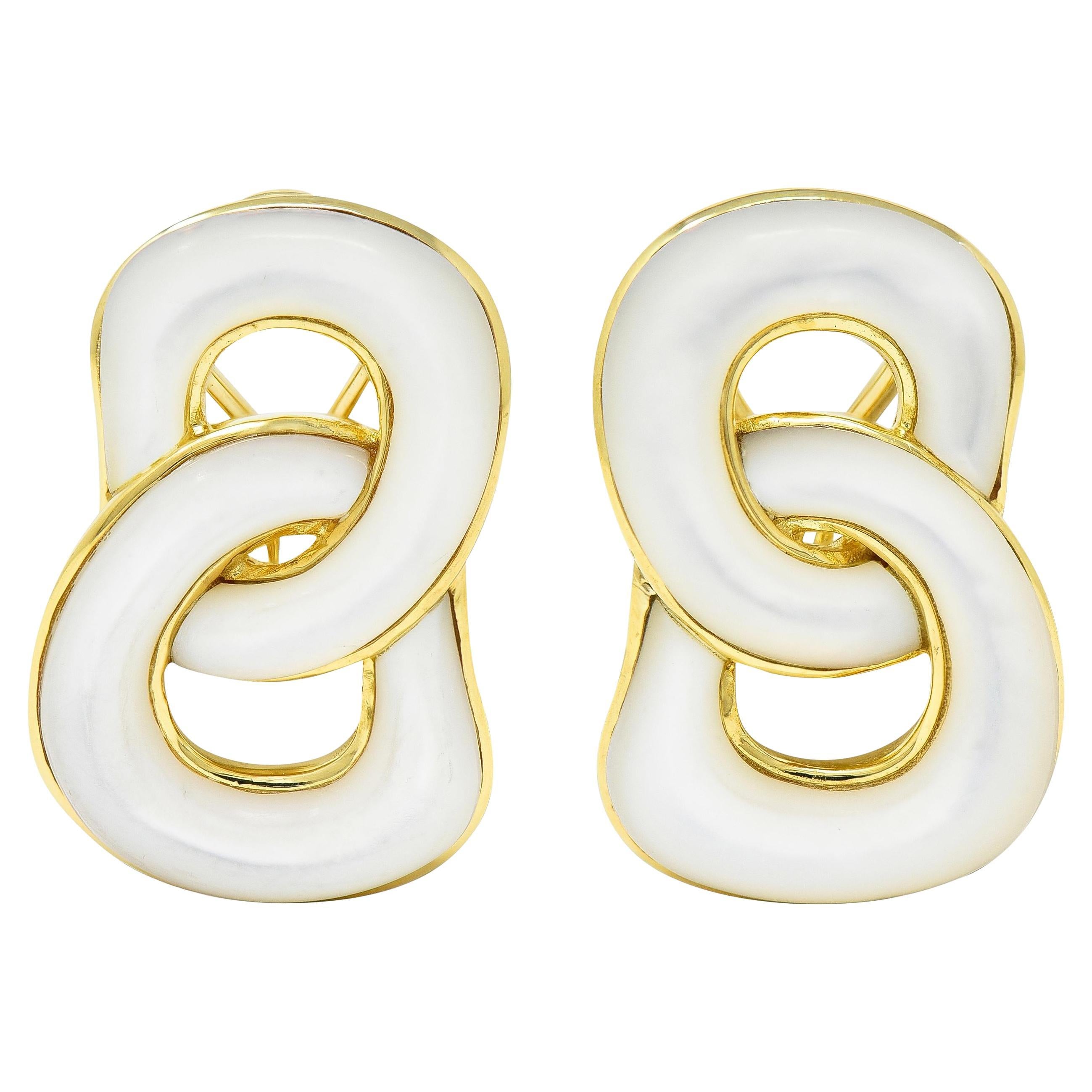 Angela Cummings 1985 Orecchini con Madreperla in oro giallo 18 carati A Link