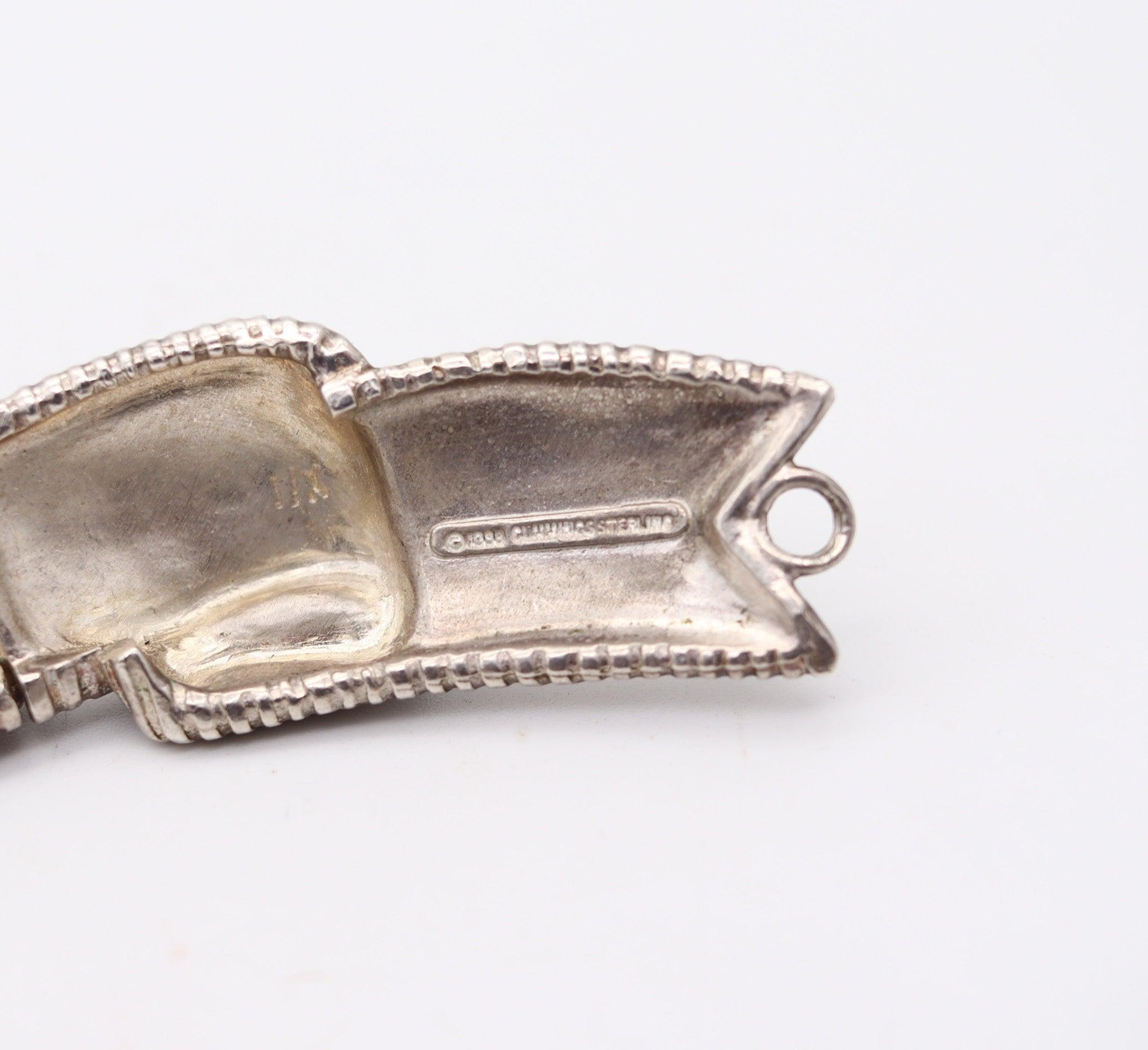 ANGELA CUMMINGS 1985 Studio Swirl Ribbon Necklace In Solid .925 Sterling Silver 1