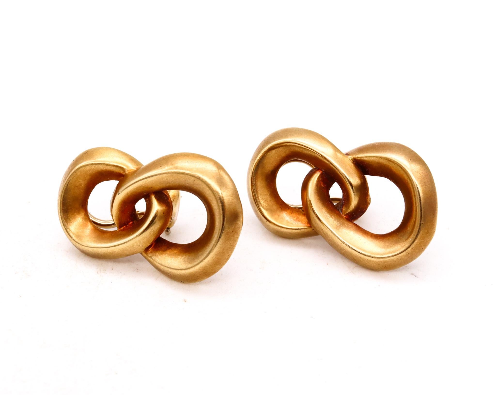 Angela Cummings 1986 New York Studios Double Circled Earrings in Solid 18Kt Gold 1
